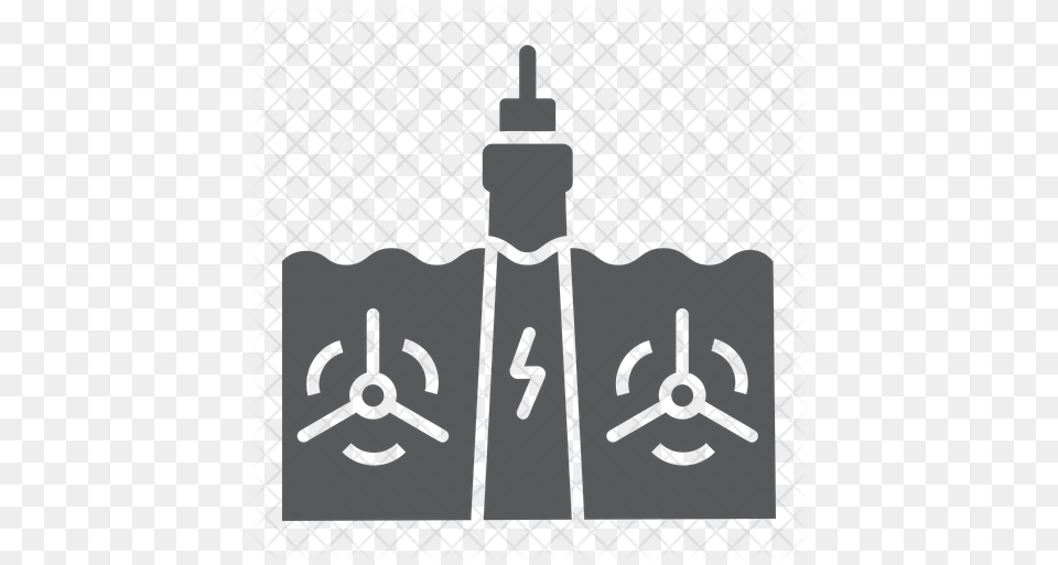 Tidal Power Icon Hydroelectricity, Stencil Free Png