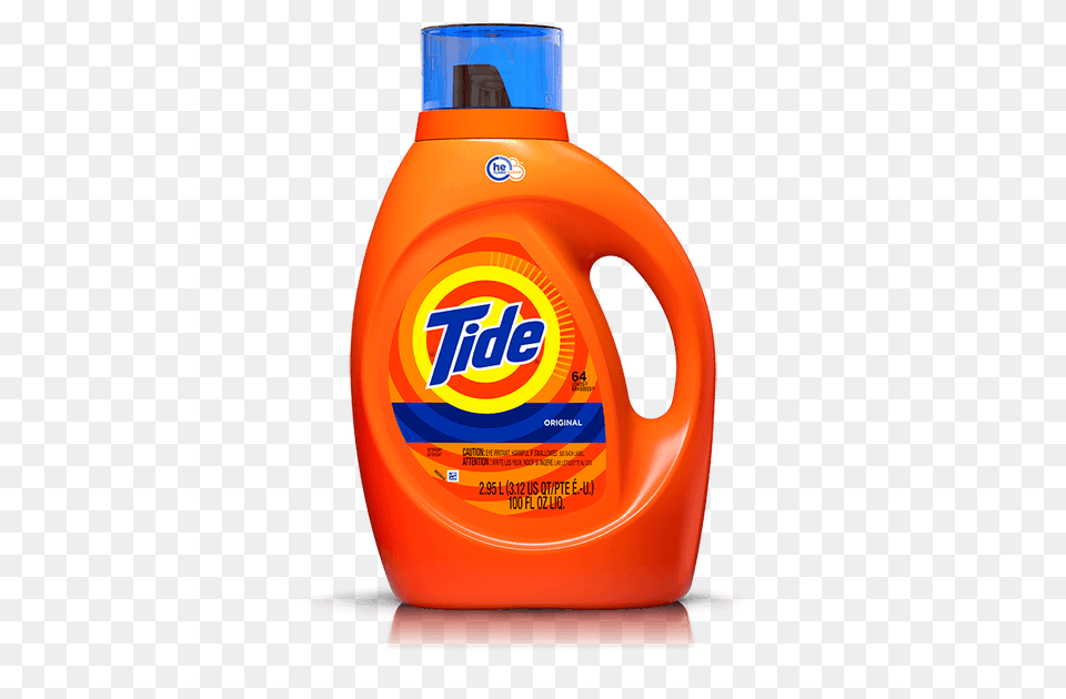 Tide Original Scent He Turbo Clean Liquid Laundry Detergent, Bottle, Shaker Png Image