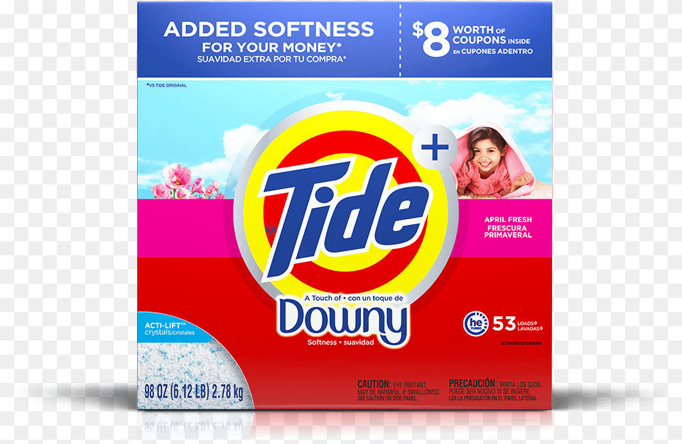 Tide Plus A Touch Of Downy April Fresh Graphic Design, Child, Female, Girl, Person Free Png Download