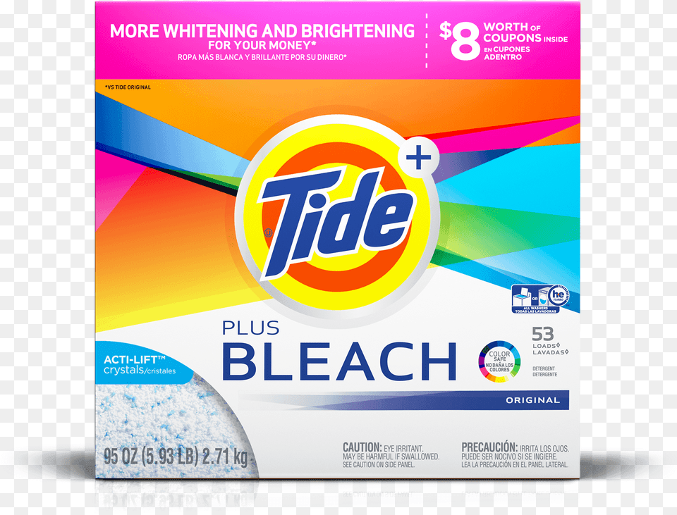 Tide Plus Bleach En Polvo Tide Detergent, Advertisement, Poster Png