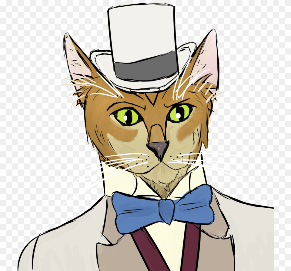 Tie Clipart Cat In Hat Domestic Short Haired Cat, Accessories, Formal Wear, Clothing, Adult Png