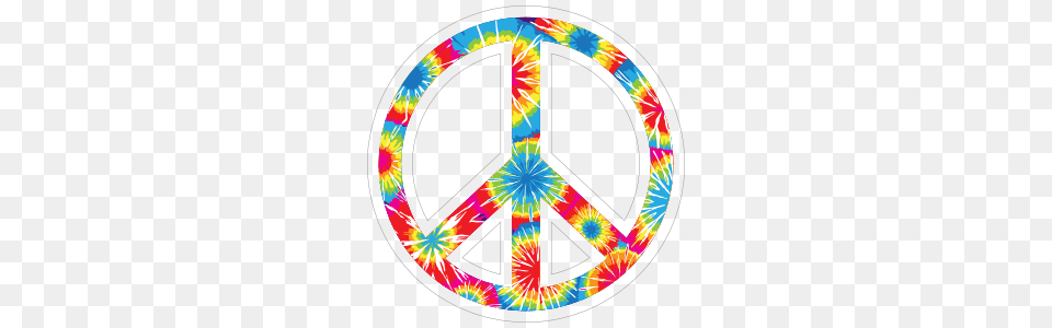 Tie Dye Peace Sign Hippie Sticker, Machine, Spoke, Disk, Emblem Free Png