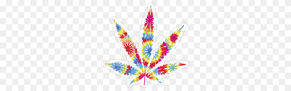 Tie Dye Pot Leaf Hippie Sticker, Art, Floral Design, Graphics, Pattern Free Png Download