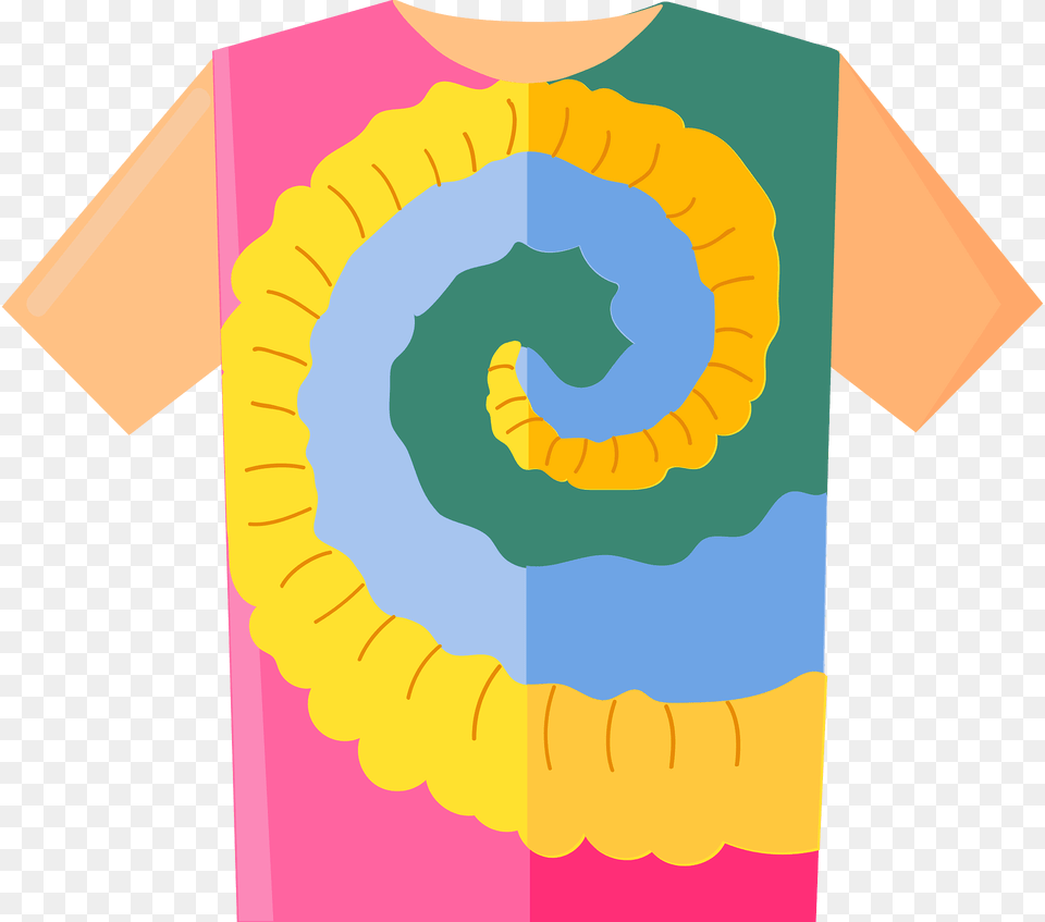Tie Dye T Shirt Clipart, Clothing, T-shirt, Spiral, Flower Png Image