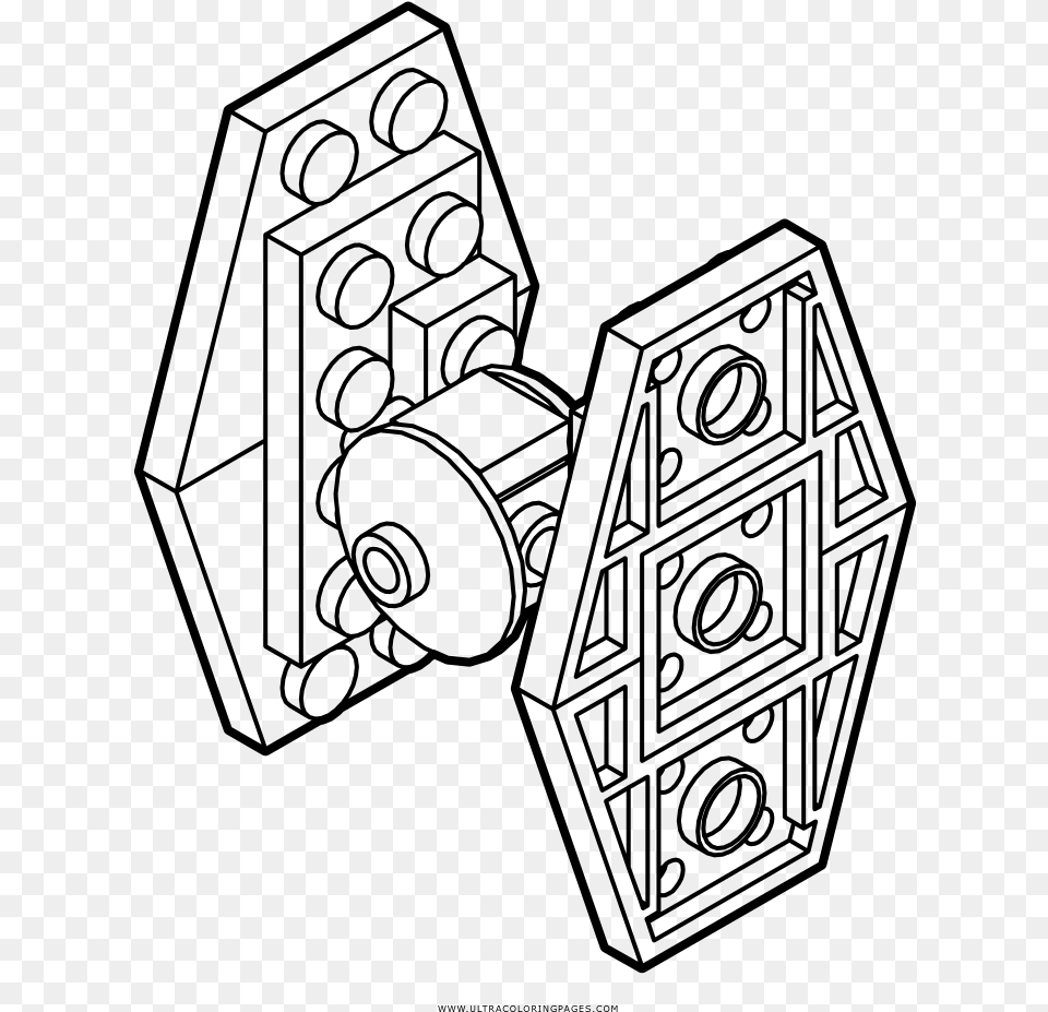 Tie Fighter Coloring Page, Gray Free Transparent Png