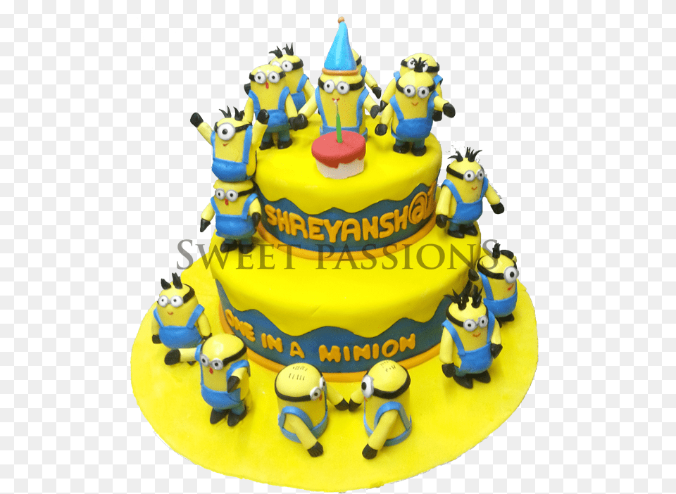 Tier Minion Party Time Cake, Birthday Cake, Cream, Dessert, Food Free Png