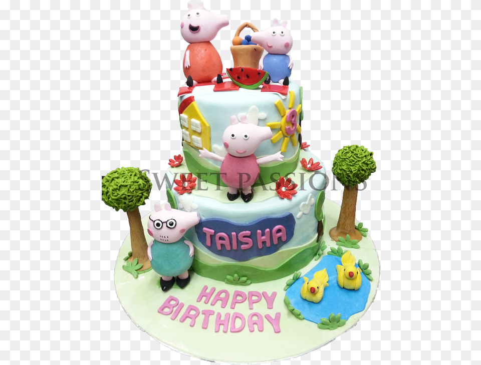 Tier Peppa Pig 3d Cake, Birthday Cake, Cream, Dessert, Food Free Png Download