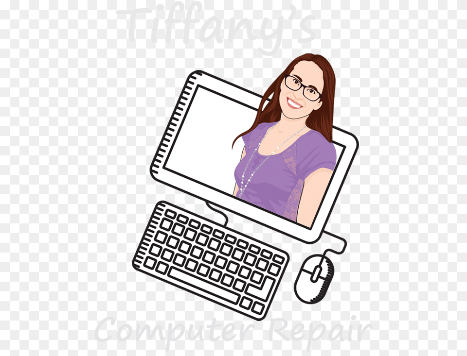 Tiffany S Computer Repair Cartoon, Woman, Person, Hardware, Female Png Image