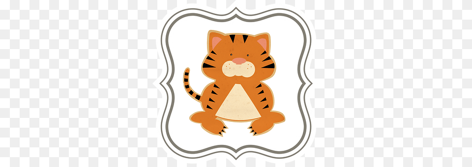 Tiger Sticker, Applique, Pattern, Plush Png Image
