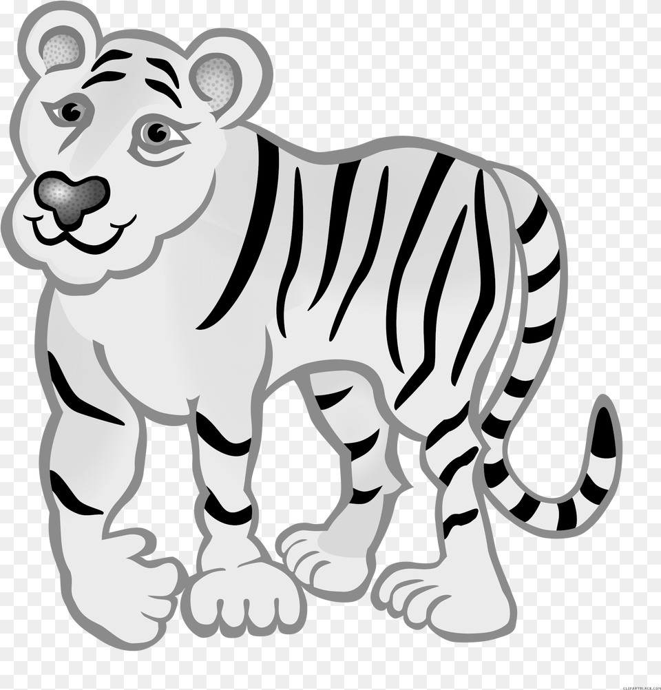 Tiger Animal Black White Clipart Images Clipartblack Tiger Images For Coloring, Lion, Mammal, Wildlife, Stencil Png