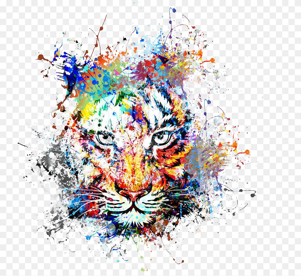Tiger Art Abstract Painting Photo Abstract Painting, Graphics, Modern Art, Collage, Pattern Free Png