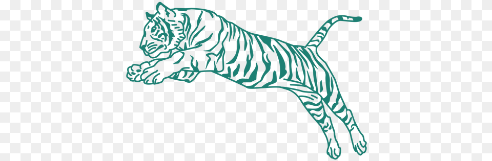 Tiger Attacking Prey Hand Drawn Angry Tiger Jumping, Animal, Mammal, Wildlife, Zebra Free Transparent Png