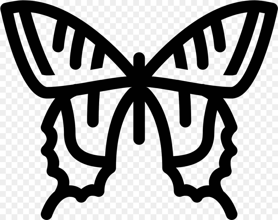 Tiger Butterfly Icon, Gray Png