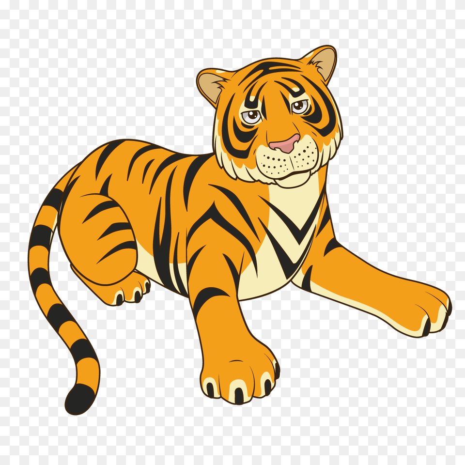 Tiger Cartoon Cartoon Tiger Clipart, Animal, Mammal, Wildlife Free Png Download