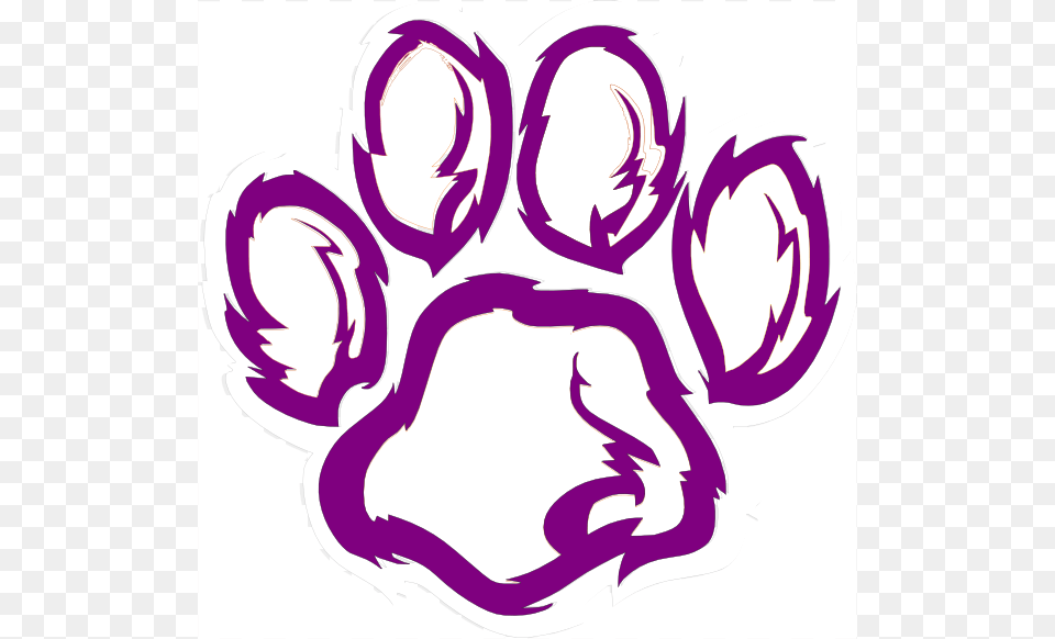 Tiger Claw Scratching And Leaving A Claw Mark With Clip Art Tiger Logo, Purple, Sticker, Graphics, Flower Png