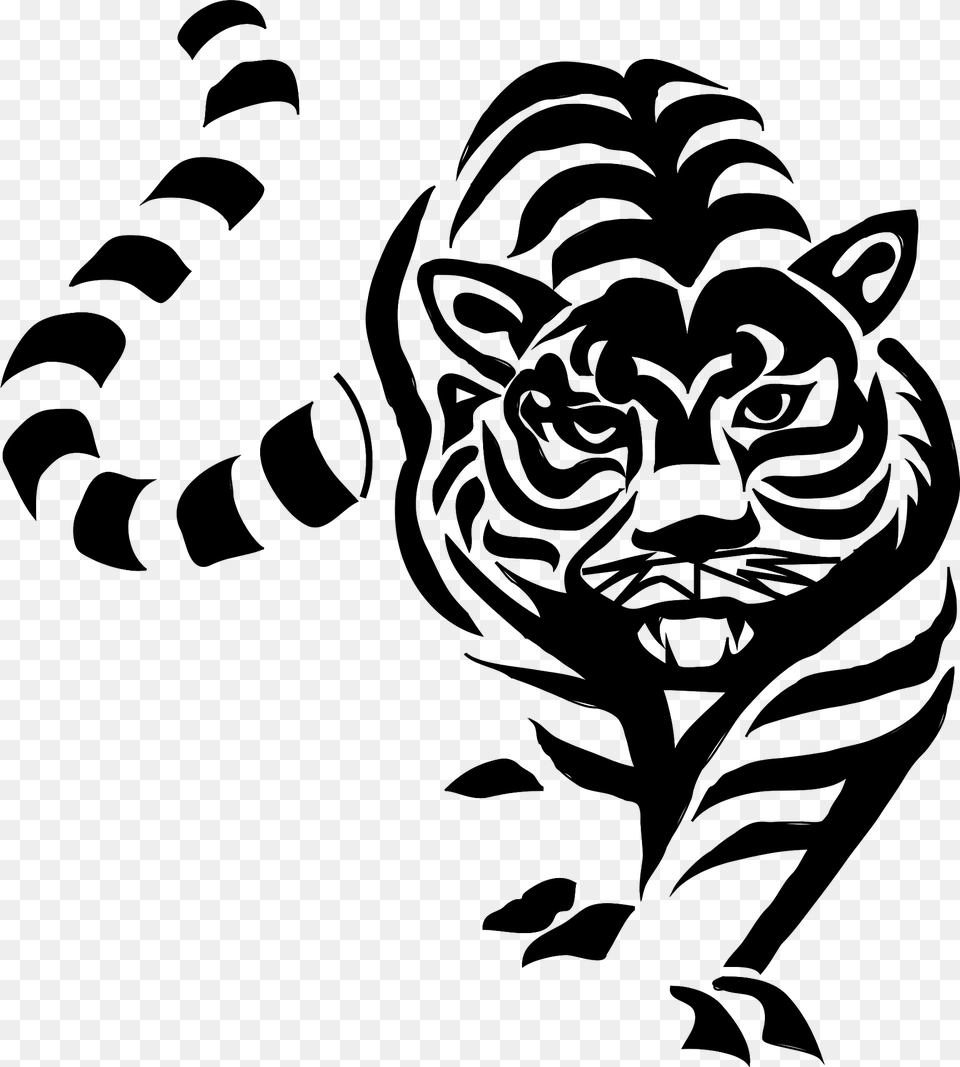 Tiger Clipart, Stencil, Animal, Mammal, Panther Free Png