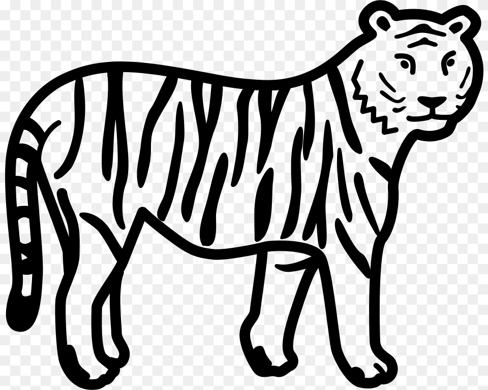 Tiger Clipart, Gray Free Png Download