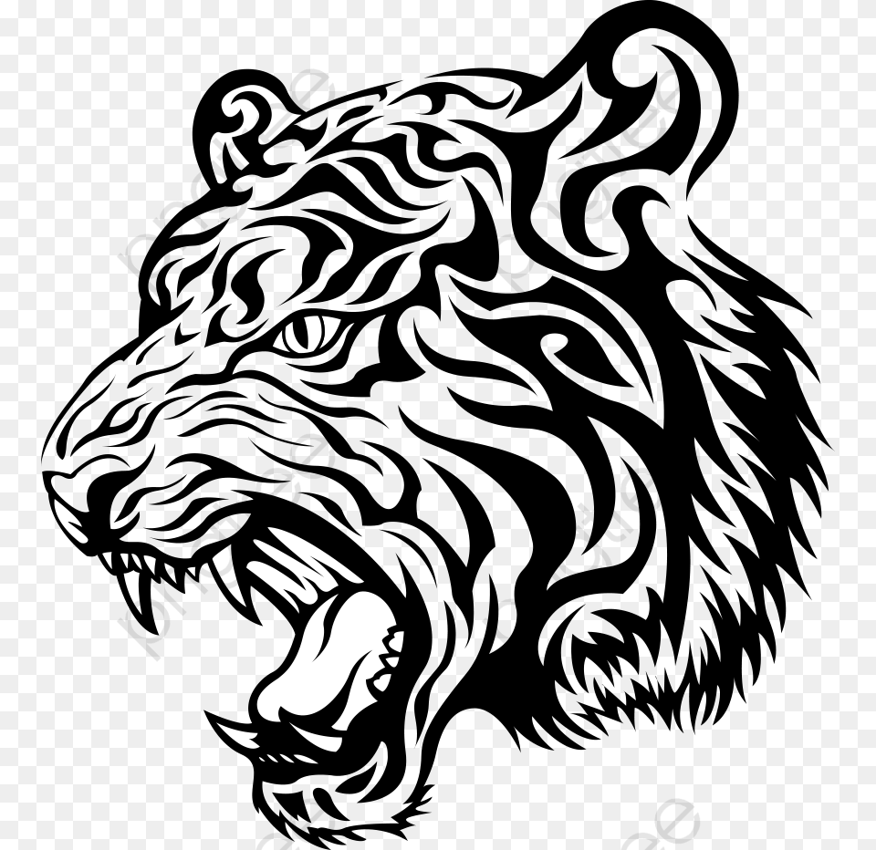 Tiger Clipart Black Tiger Vector, Stencil, Body Part, Hand, Person Free Transparent Png