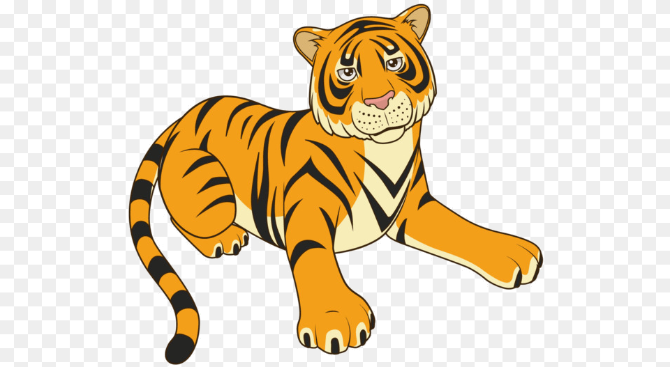 Tiger Clipart Cartoon Vector And Animations Transparent Cartoon Tiger, Animal, Mammal, Wildlife Png