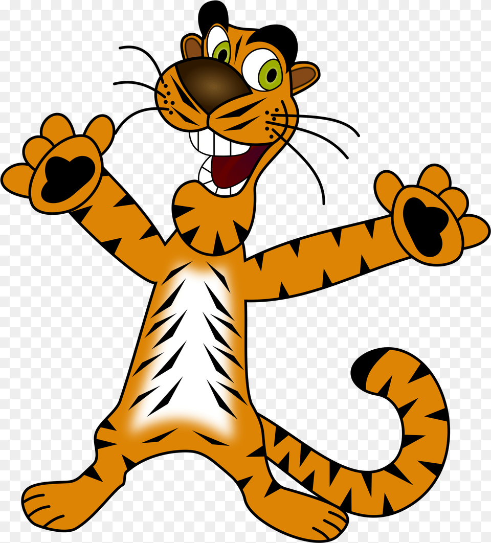 Tiger Clipart Happy Tiger Clipart, Cartoon, Electronics, Hardware, Animal Free Transparent Png