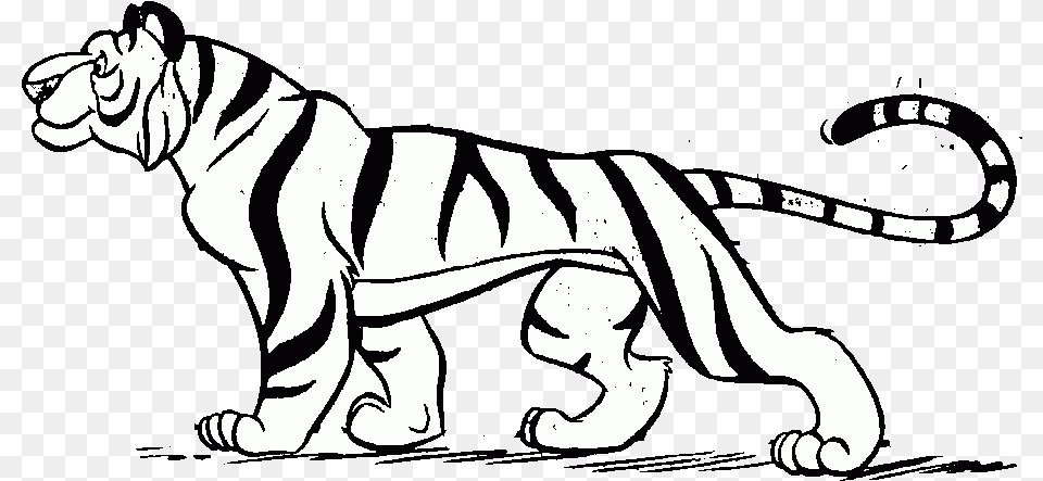 Tiger Clipart Impressive Design Black And White Classy Cartoon Tiger Clipart Black And White, Stencil, Baby, Person, Face Free Transparent Png