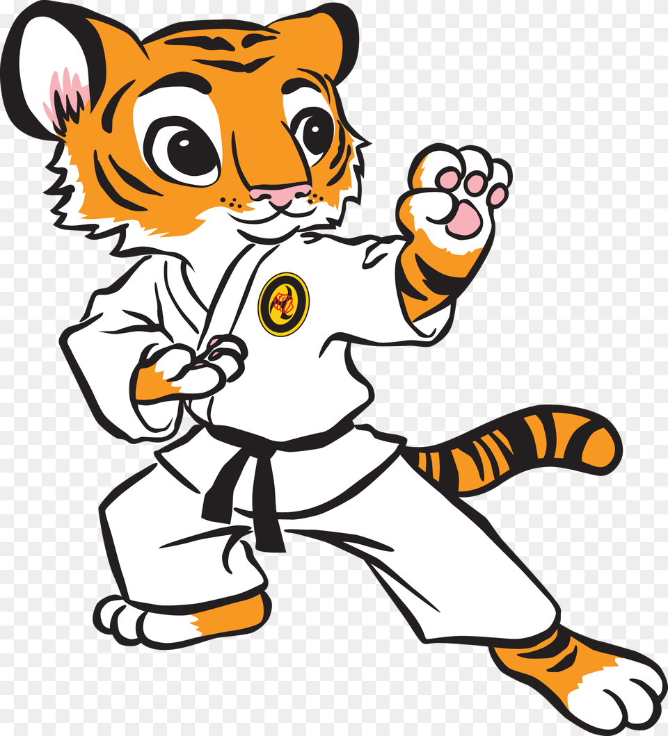 Tiger Clipart Karate Pencil And In Color Tiger Clipart Cartoon Karate Tiger, Baby, Person, Face, Head Free Png Download