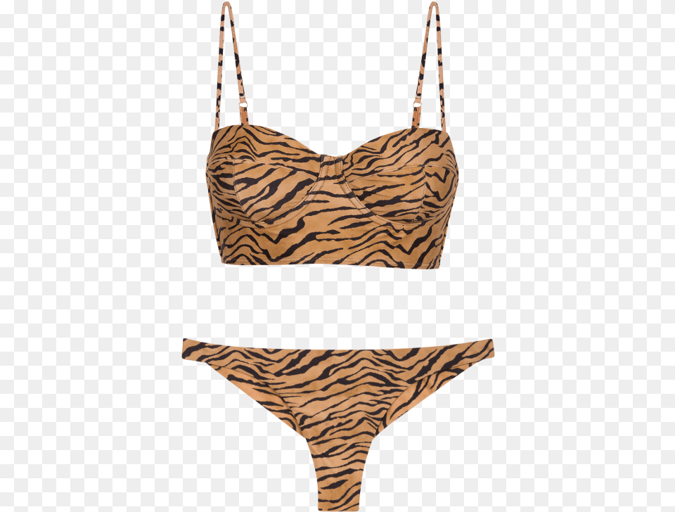 Tiger Corsage Long Top Bikini Vix, Accessories, Bag, Clothing, Handbag Png Image