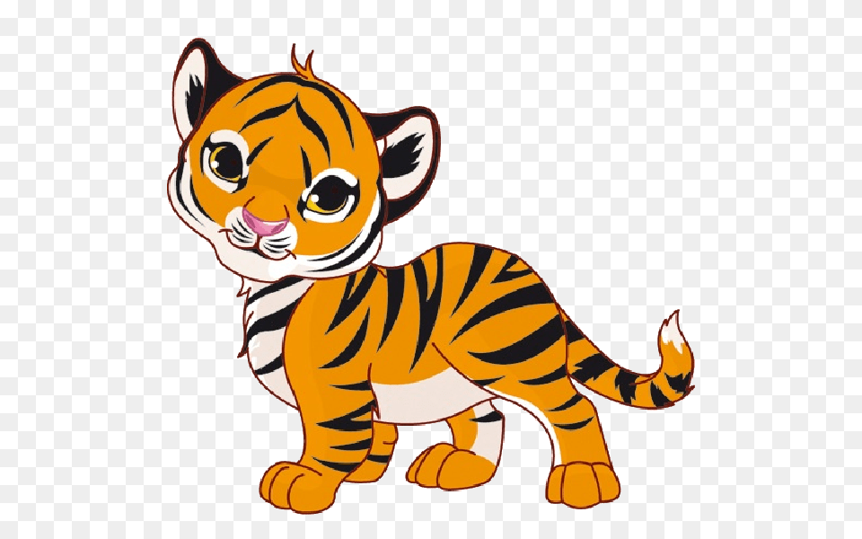 Tiger Cubs Cute Cartoon Animal Images On A Transparent Background, Mammal, Wildlife Free Png