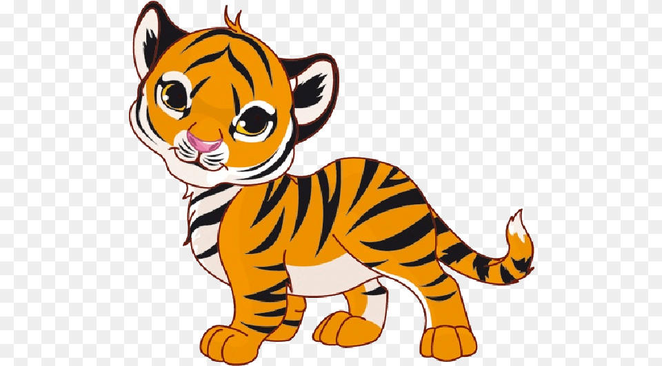 Tiger Cubs Cute Cartoon Animal Images Tiger Clip Art, Mammal, Wildlife Png