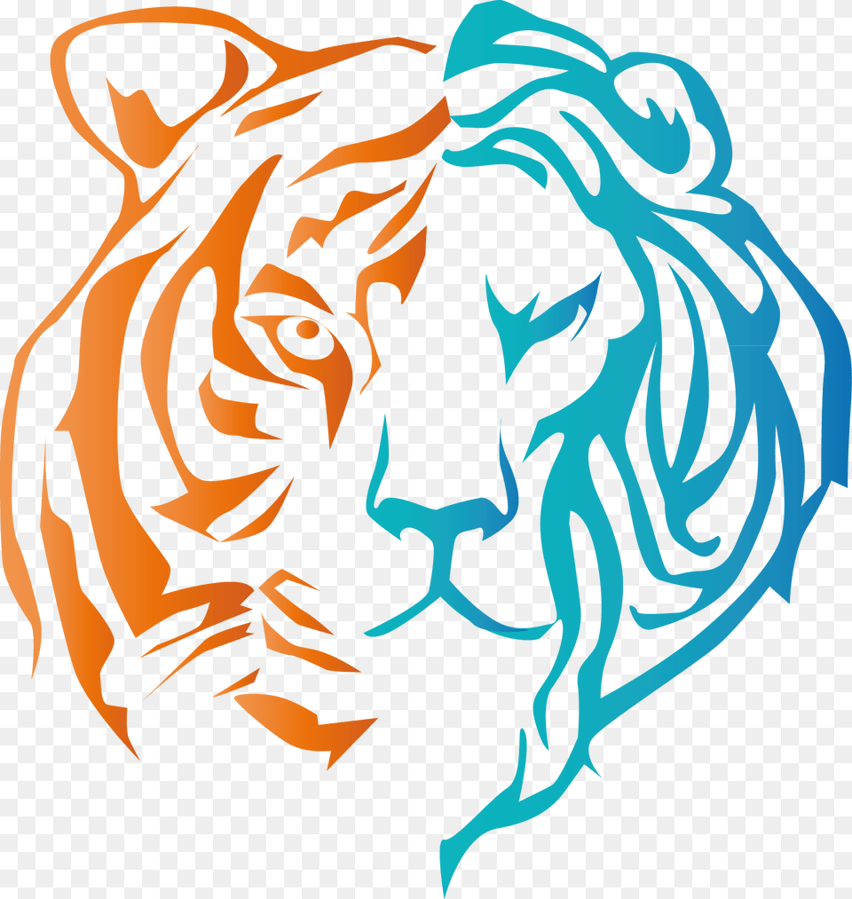 Tiger Design Logo, Person, Art, Face, Head Free Png Download