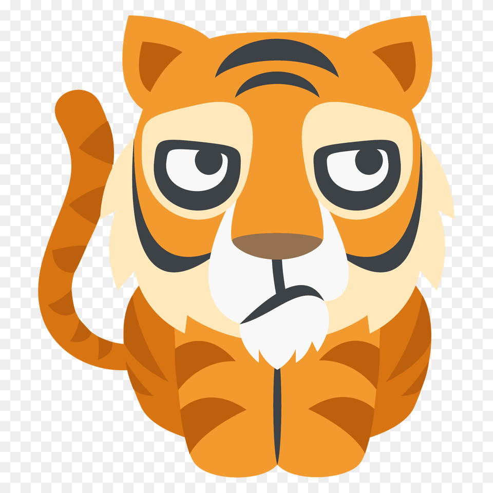 Tiger Emoji Clipart, Animal, Lion, Mammal, Wildlife Free Transparent Png