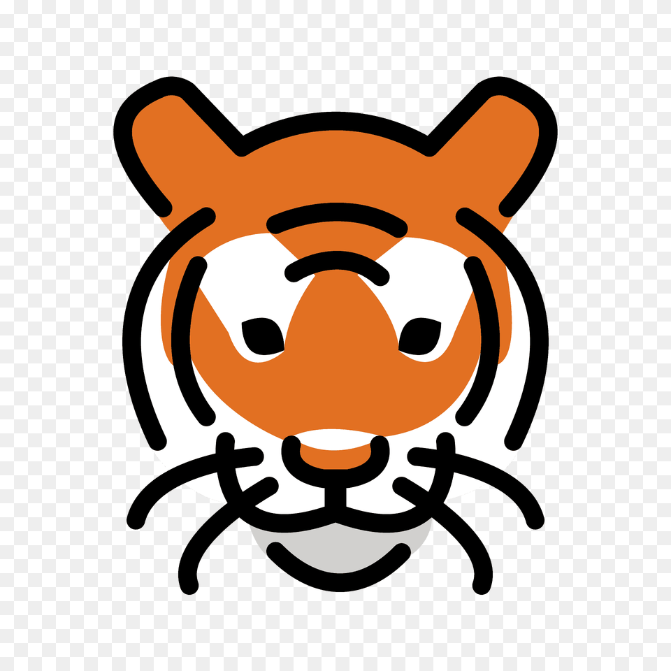 Tiger Face Emoji Clipart, Sticker, Stencil Png