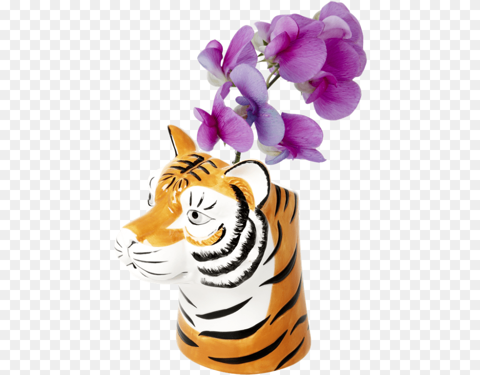 Tiger Head Ceramic Vase By Rice Dk Vase, Plant, Flower, Orchid, Flower Arrangement Free Transparent Png