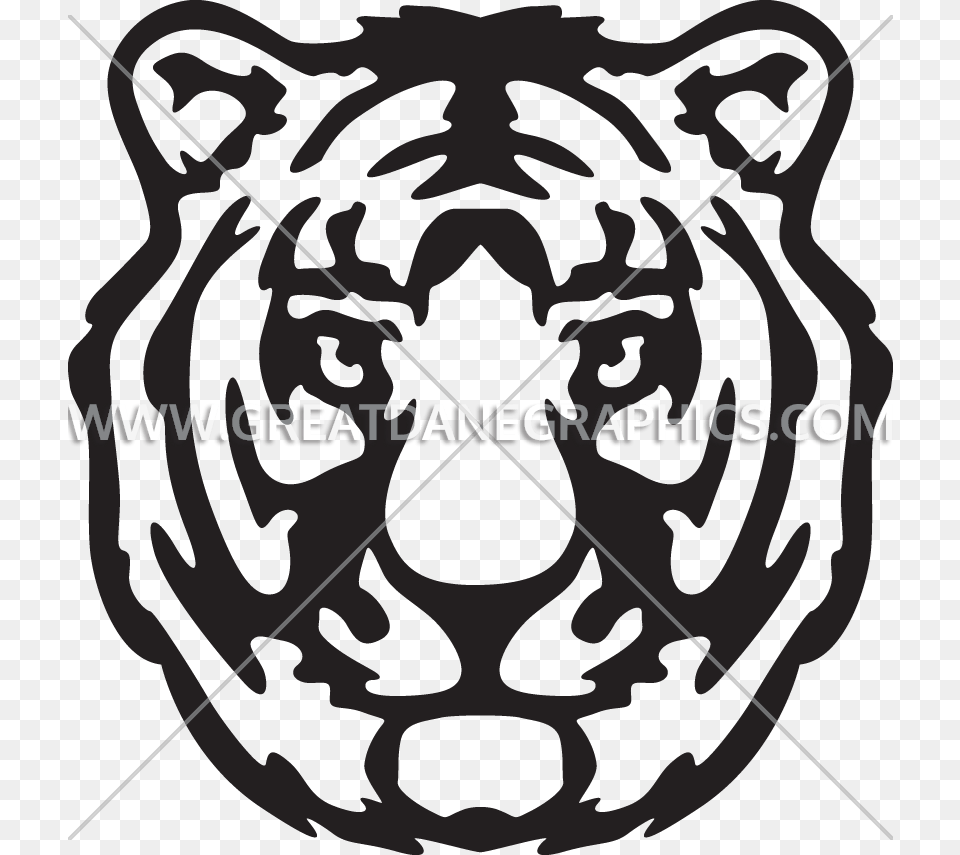 Tiger Head Mascot Production Ready Artwork For T Shirt Printing, Bow, Weapon Free Png