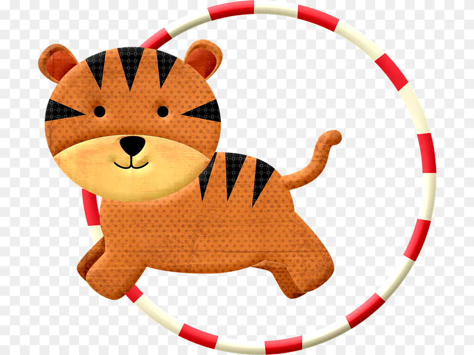 Tiger Jumping Jump Cat Circus Playful Cute Stuffed Toy, Hula Free Png Download
