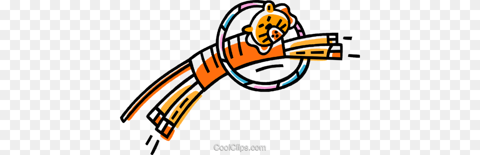 Tiger Jumping Through A Hoop Royalty Free Vector Clip Art, Knot Png