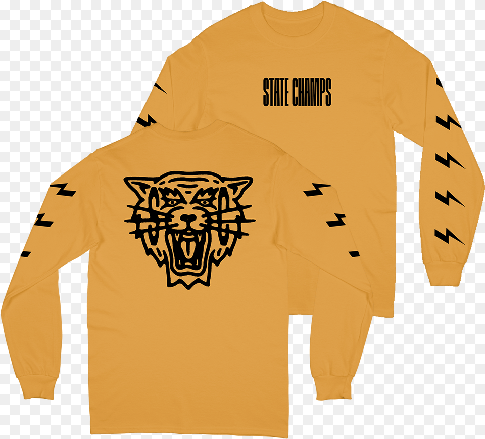 Tiger Lightning Long Sleeve Tee Clothing, T-shirt, Sweatshirt, Sweater, Knitwear Free Png Download