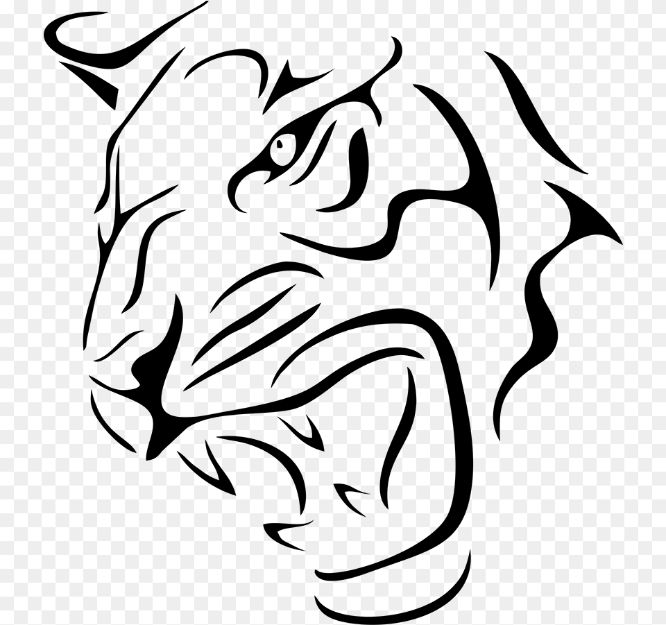 Tiger Lion Head Scary Auto Car Bumper Window Vinyl Tiger And Lion Stickers, Gray Free Transparent Png