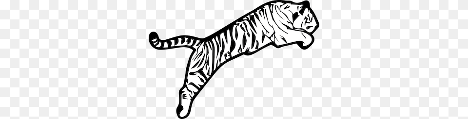 Tiger Marketing Black And White Tiger, Stencil, Smoke Pipe, Animal Free Png