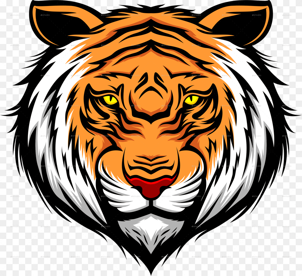 Tiger Mascot Head Logo Lion, Animal, Wildlife, Mammal Free Png Download