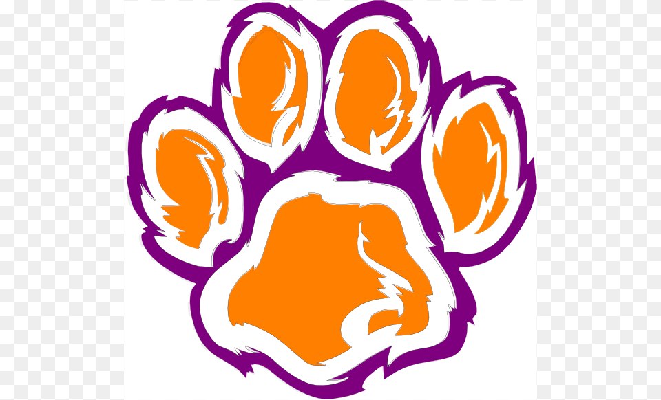 Tiger Paw Clip Art Image, Sticker, Purple, Graphics Free Png Download