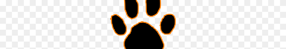 Tiger Paw Clipart Black Tiger Paw Print With Orange Outline Clip, Person Png Image