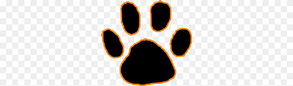 Tiger Paw Pictures Black Tiger Paw Print With Orange Outline, Person, Home Decor Png Image