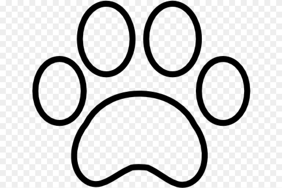 Tiger Paw Print Outline Paw Print Outline Icon Paw Print Outline Transparent, Gray Free Png Download