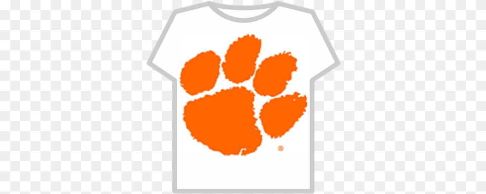 Tiger Pawclipartblackandwhiteclemsontigerpa Roblox Parkview High School Logo, Clothing, T-shirt, Stain, Food Free Transparent Png
