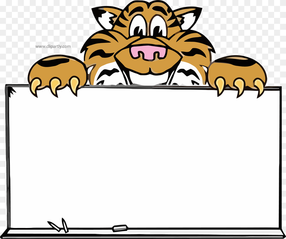 Tiger Peeking Clipart, Electronics, Hardware, White Board, Animal Free Png
