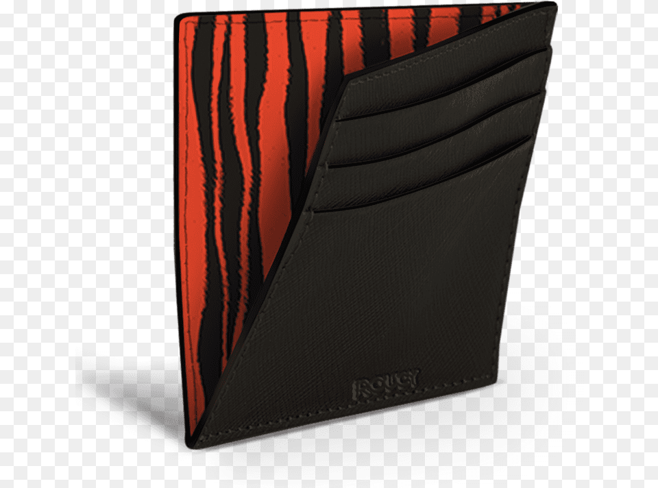 Tiger Print Black Saffiano Sleek Leather Card Wallet Wallet, Accessories Png