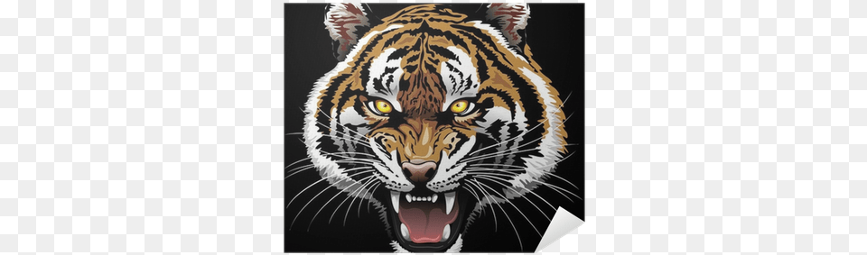 Tiger Roar Canvas Print Small By Bluedarkart, Animal, Mammal, Wildlife Png