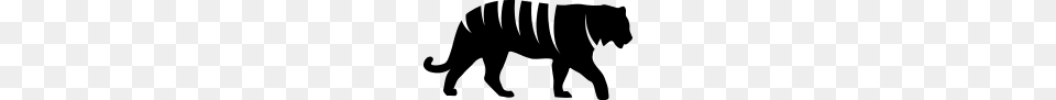 Tiger Silhouette, Gray Png Image
