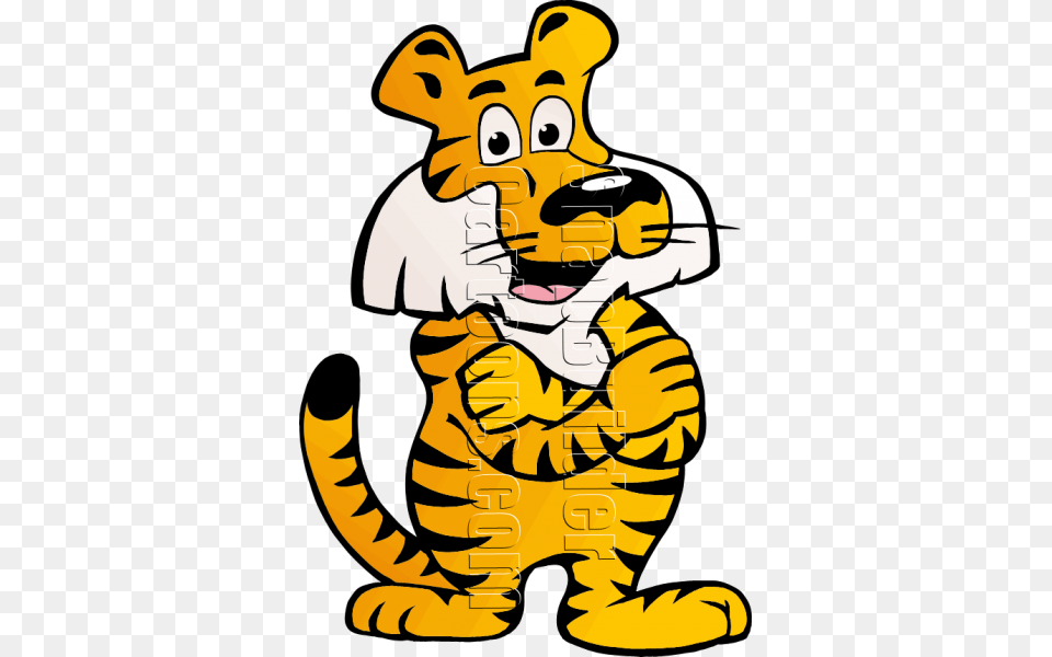 Tiger Standing With Paws Crossed, Mascot, Baby, Person Png